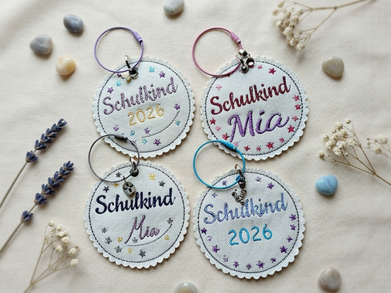 Schulkind Kitakind Anhänger - ITH-Stickdatei